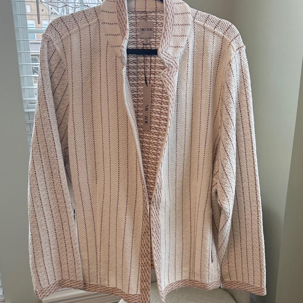 NWT - Nic+Zoe Cream and Gold Knit Jacket- 2X